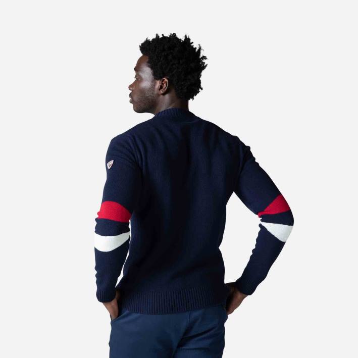 hombres Rossignol suéter de punto característico HPXL445 tapas azul marino oscuro