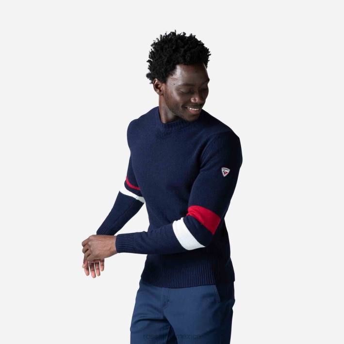 hombres Rossignol suéter de punto característico HPXL445 tapas azul marino oscuro