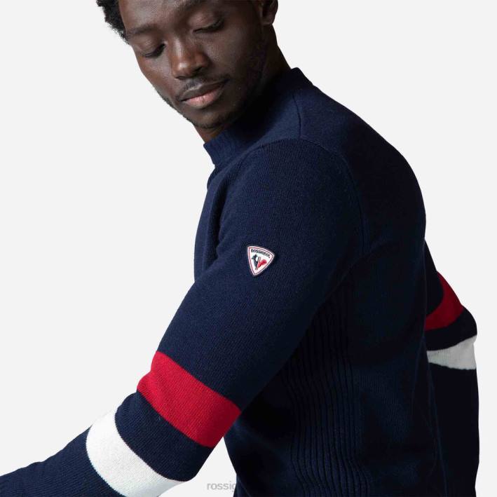 hombres Rossignol suéter de punto característico HPXL445 tapas azul marino oscuro
