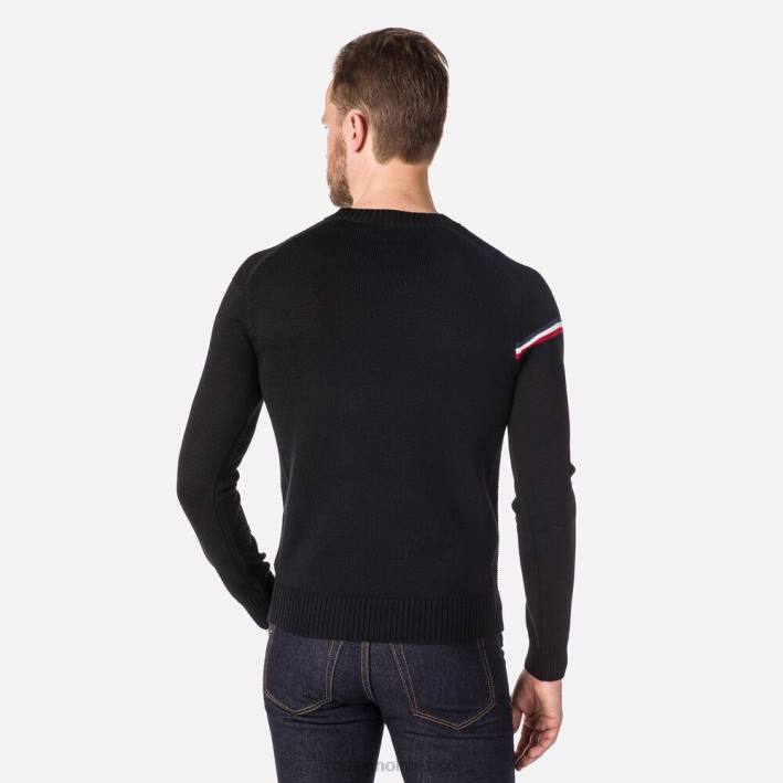 hombres Rossignol suéter odiseo con cuello redondo HPXL332 tapas negro