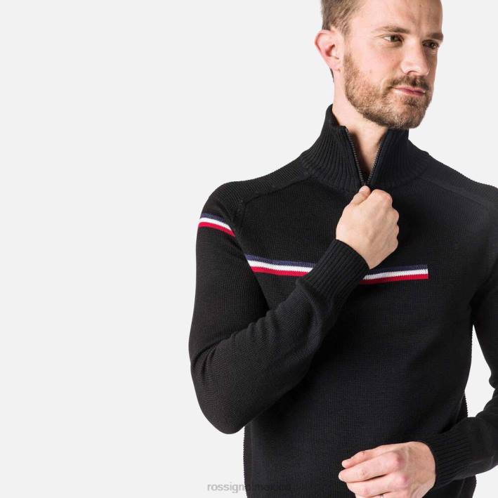 hombres Rossignol suéter principal con media cremallera HPXL339 tapas negro