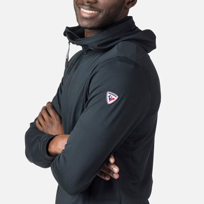 hombres Rossignol sudadera con capucha ecológica y cierre completo HPXL483 tapas negro