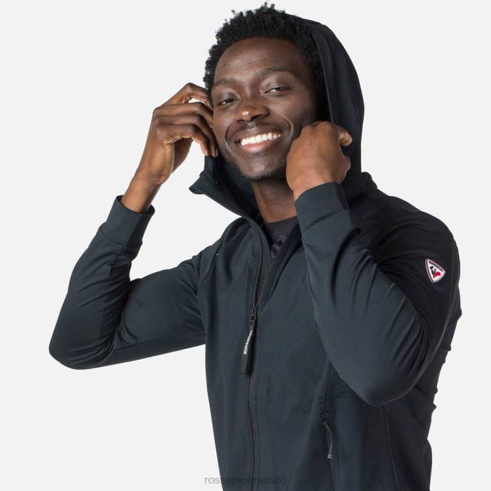 hombres Rossignol sudadera con capucha ecológica y cierre completo HPXL483 tapas negro