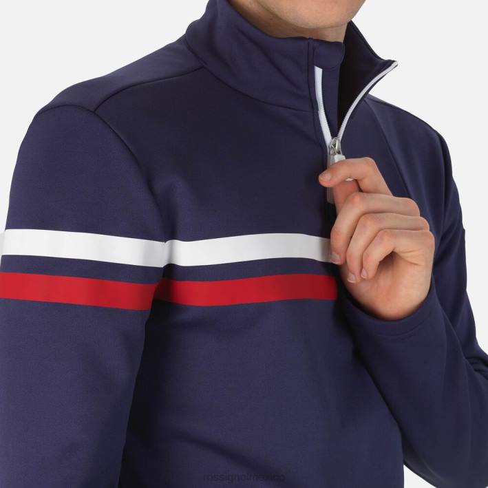 hombres Rossignol top resort con media cremallera HPXL675 tapas azul marino oscuro