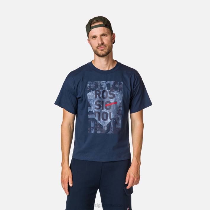hombres Rossignol Camiseta cómoda de algodón con estampado gráfico. HPXL350 tapas azul marino oscuro