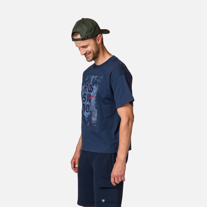 hombres Rossignol Camiseta cómoda de algodón con estampado gráfico. HPXL350 tapas azul marino oscuro
