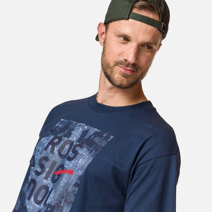 hombres Rossignol Camiseta cómoda de algodón con estampado gráfico. HPXL350 tapas azul marino oscuro