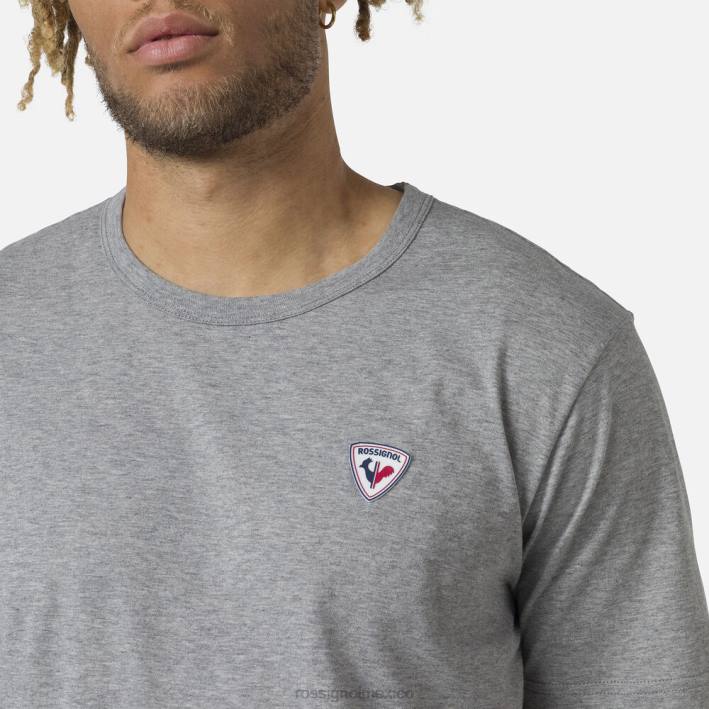 hombres Rossignol camiseta lisa con logo HPXL54 tapas cuero gris