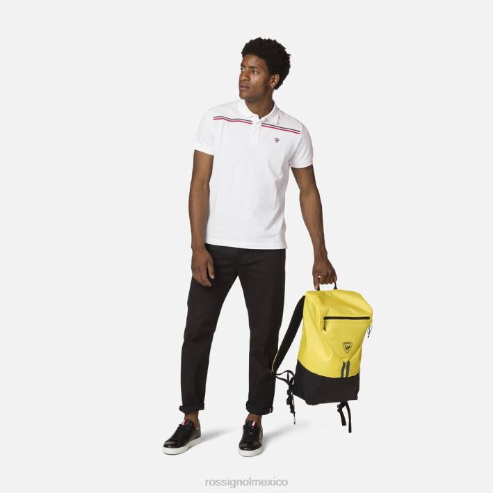 hombres Rossignol playera tipo polo con cinta del logo HPXL80 tapas blanco