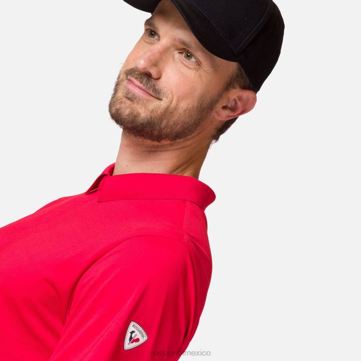 hombres Rossignol polo ligero y transpirable HPXL110 tapas deportivorojo
