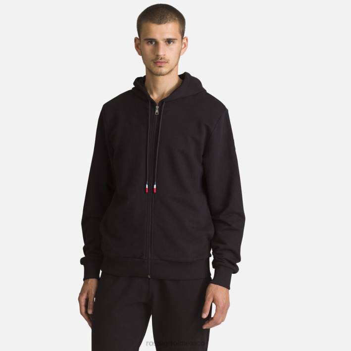 hombres Rossignol sudadera con capucha y cierre completo con logo HPXL458 tapas negro