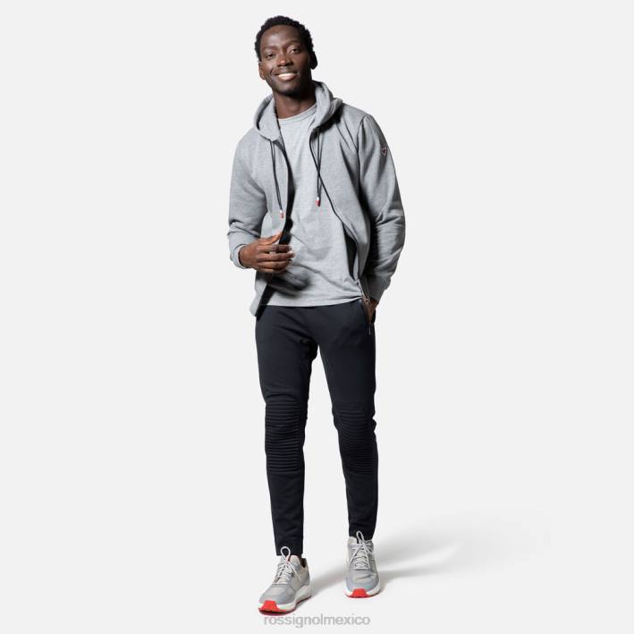 hombres Rossignol sudadera con capucha y cierre completo con logo HPXL471 tapas cuero gris
