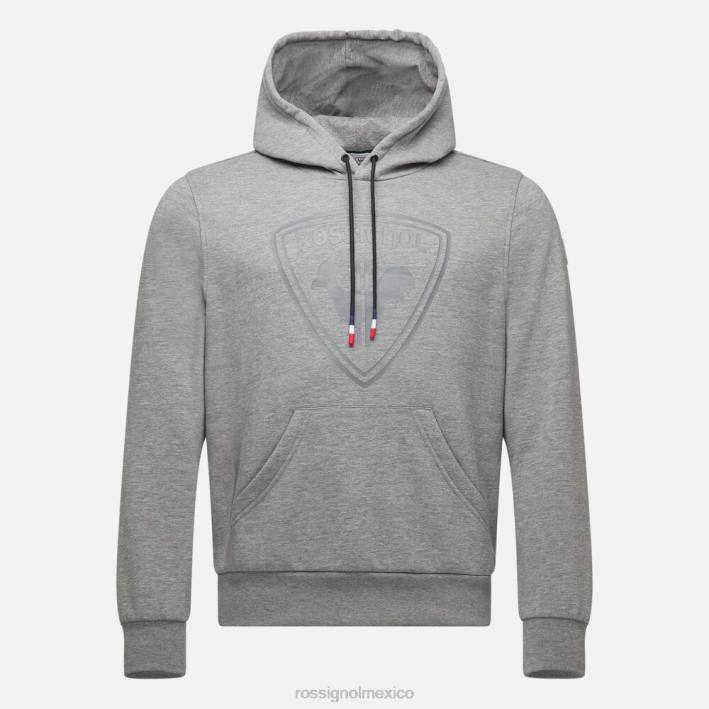 hombres Rossignol sudadera con capucha y logo HPXL419 tapas cuero gris