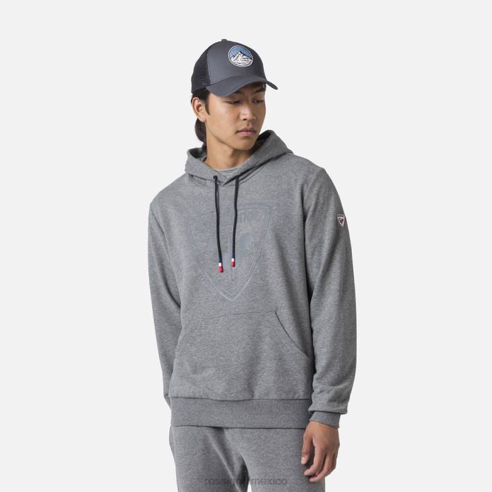 hombres Rossignol sudadera con capucha y logo HPXL44 tapas cuero gris