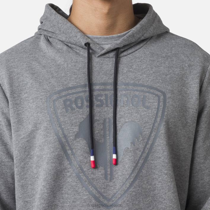 hombres Rossignol sudadera con capucha y logo HPXL44 tapas cuero gris