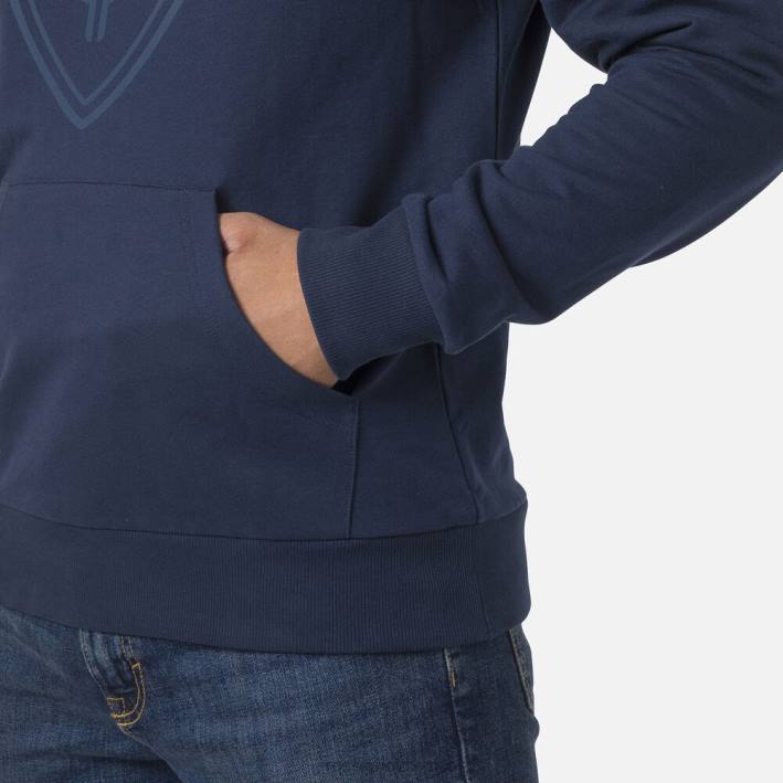 hombres Rossignol sudadera con capucha y logo HPXL65 tapas azul marino oscuro
