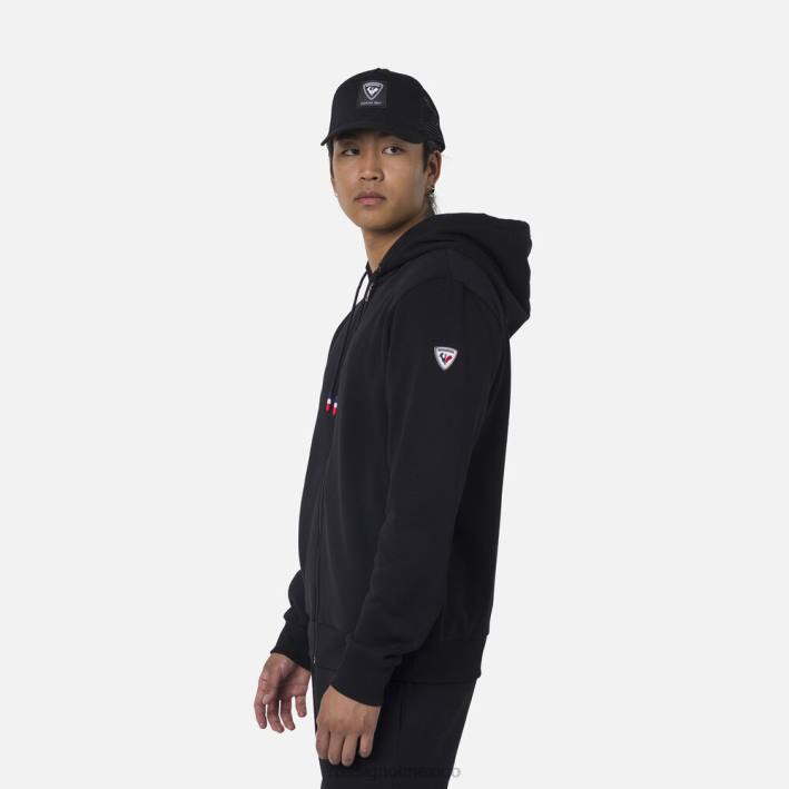 hombres Rossignol sudadera con logo y cierre completo HPXL323 tapas negro