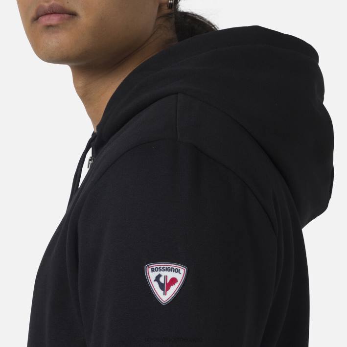 hombres Rossignol sudadera con logo y cierre completo HPXL323 tapas negro