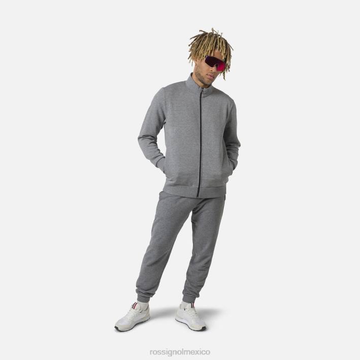 hombres Rossignol sudadera con logo y cierre completo HPXL417 tapas cuero gris