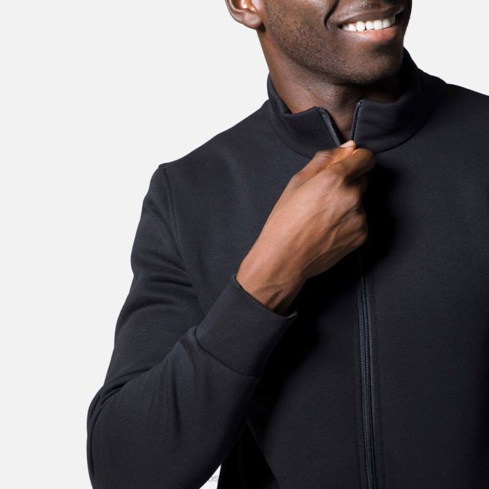 hombres Rossignol sudadera con logo y cierre completo HPXL430 tapas negro