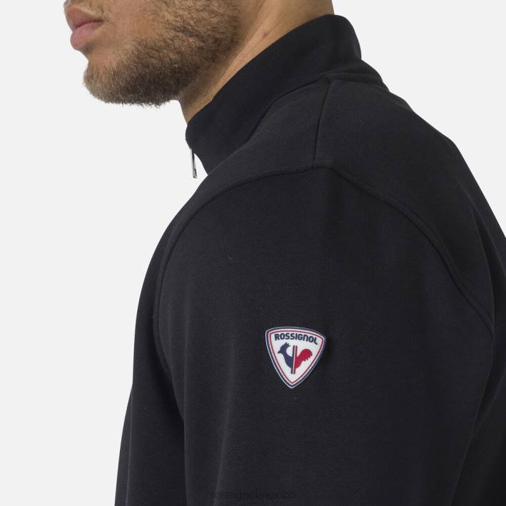 hombres Rossignol sudadera con logo y cierre completo HPXL433 tapas negro
