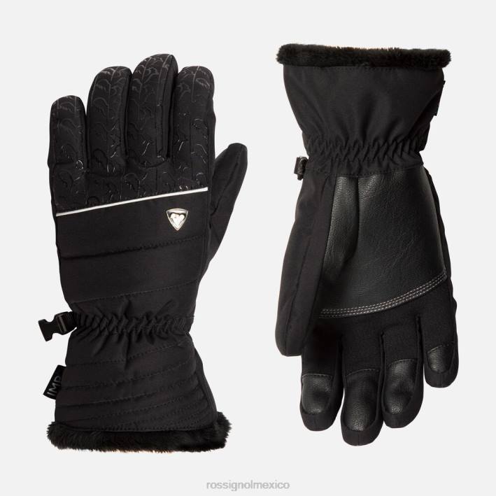mujer Rossignol guantes de esquí impermeables tentación HPXL729 accesorios negro