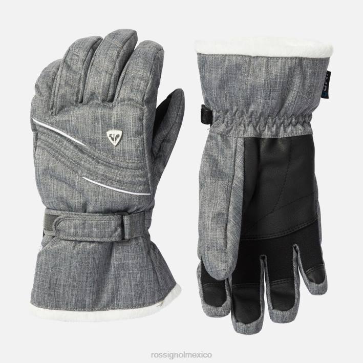 mujer Rossignol guantes impermeables de zafiro HPXL1109 accesorios cuero gris