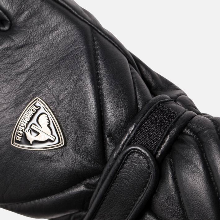 mujer Rossignol seleccionar guantes de esquí impermeables de cuero HPXL1028 accesorios negro