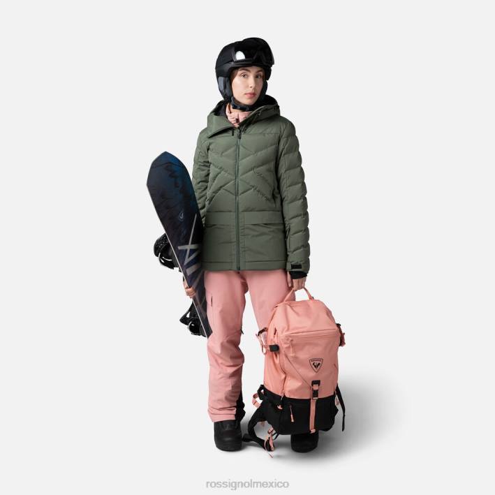 mujer Rossignol parka de esquí hinchada HPXL1037 tapas verde ébano