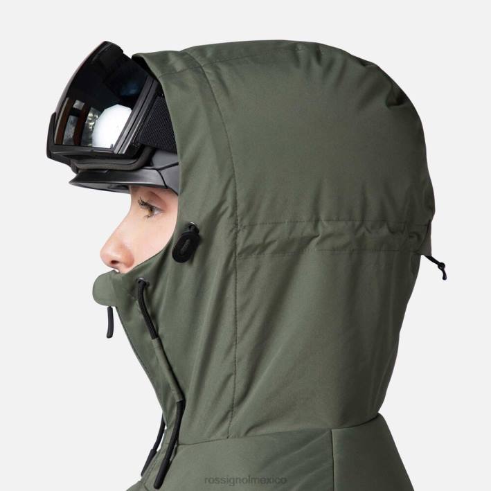 mujer Rossignol parka de esquí hinchada HPXL1037 tapas verde ébano