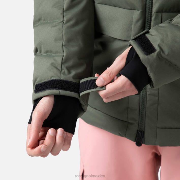 mujer Rossignol parka de esquí hinchada HPXL1037 tapas verde ébano
