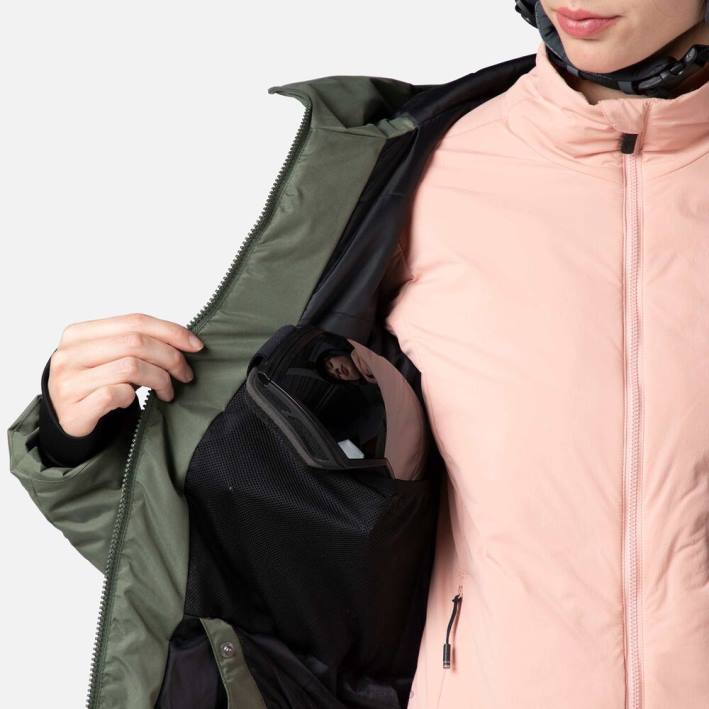 mujer Rossignol parka de esquí hinchada HPXL1037 tapas verde ébano
