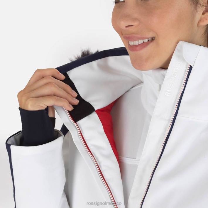 mujer Rossignol chaqueta de esquí aéreo HPXL1091 tapas blanco
