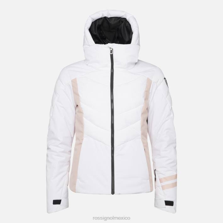 mujer Rossignol chaqueta de esquí courbe óptica HPXL1130 tapas blanco