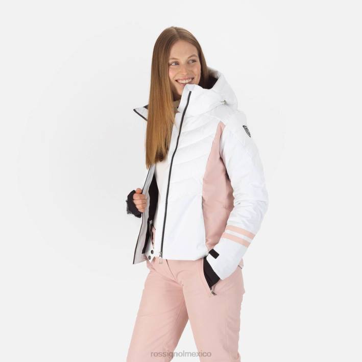mujer Rossignol chaqueta de esquí courbe óptica HPXL1130 tapas blanco