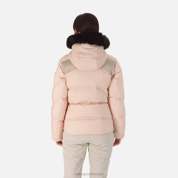 mujer Rossignol chaqueta de esquí de plumas distintiva HPXL1070 tapas rosa empolvado