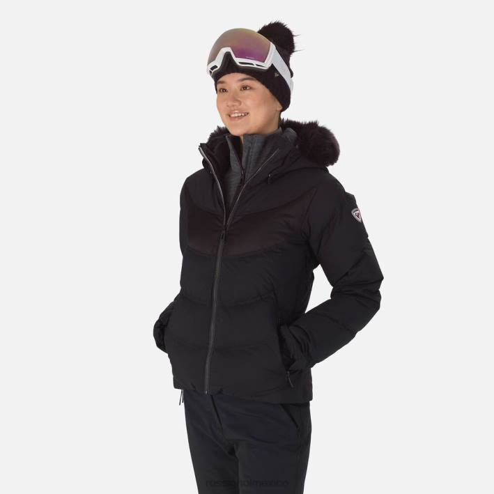 mujer Rossignol chaqueta de esquí de plumas distintiva HPXL1094 tapas negro