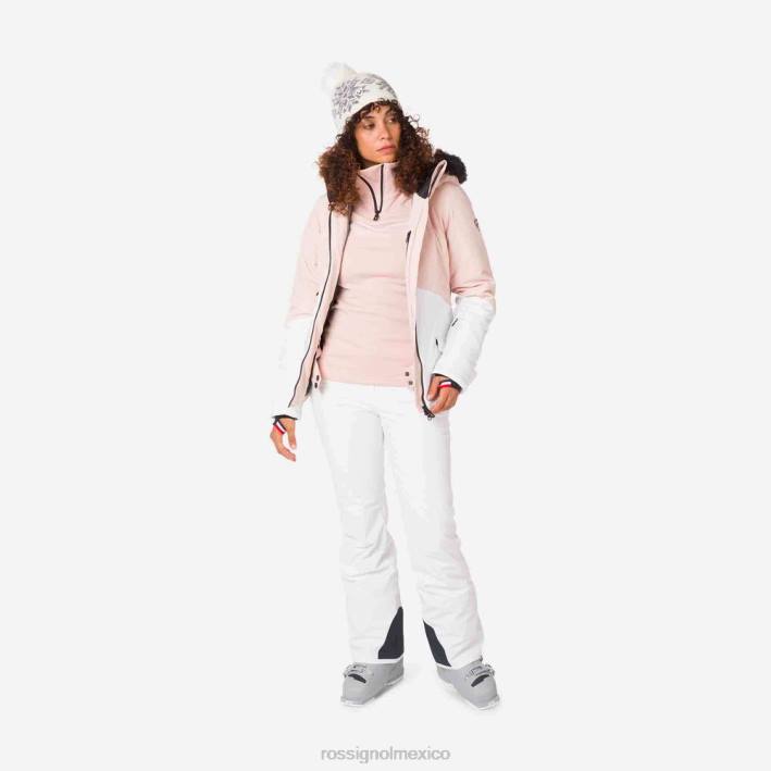 mujer Rossignol chaqueta de esquí de terreno merino HPXL1018 tapas rosa empolvado