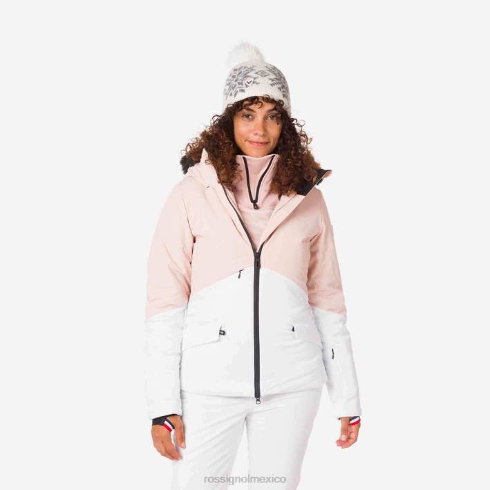 mujer Rossignol chaqueta de esquí de terreno merino HPXL1018 tapas rosa empolvado