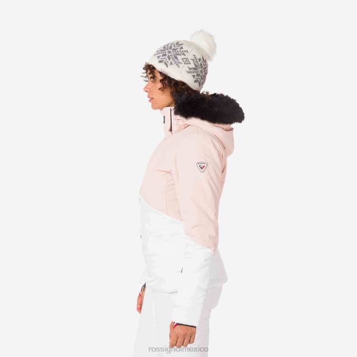 mujer Rossignol chaqueta de esquí de terreno merino HPXL1018 tapas rosa empolvado