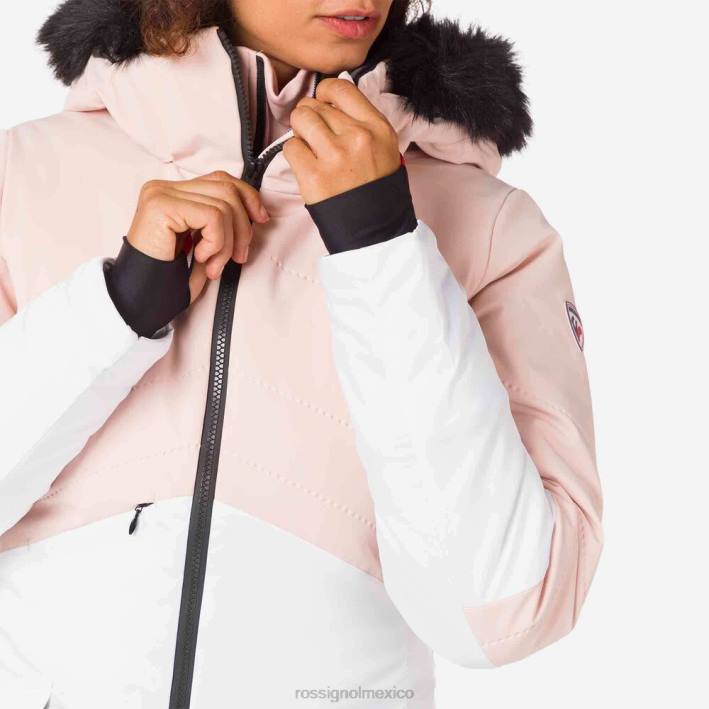 mujer Rossignol chaqueta de esquí de terreno merino HPXL1018 tapas rosa empolvado
