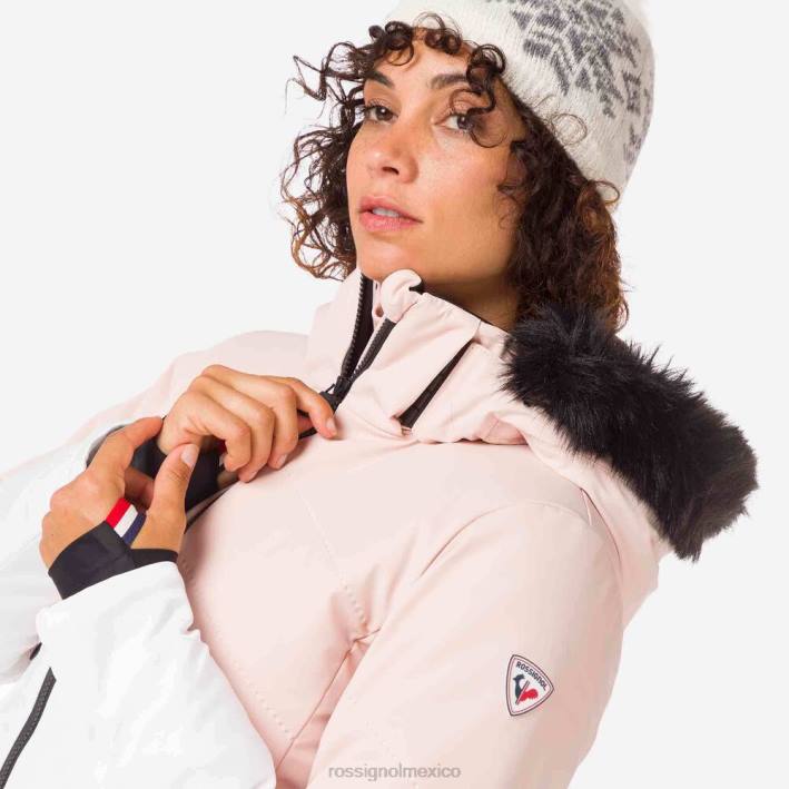 mujer Rossignol chaqueta de esquí de terreno merino HPXL1018 tapas rosa empolvado