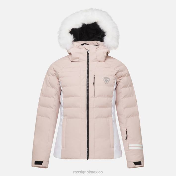 mujer Rossignol chaqueta de esquí rápida HPXL1113 tapas rosa empolvado