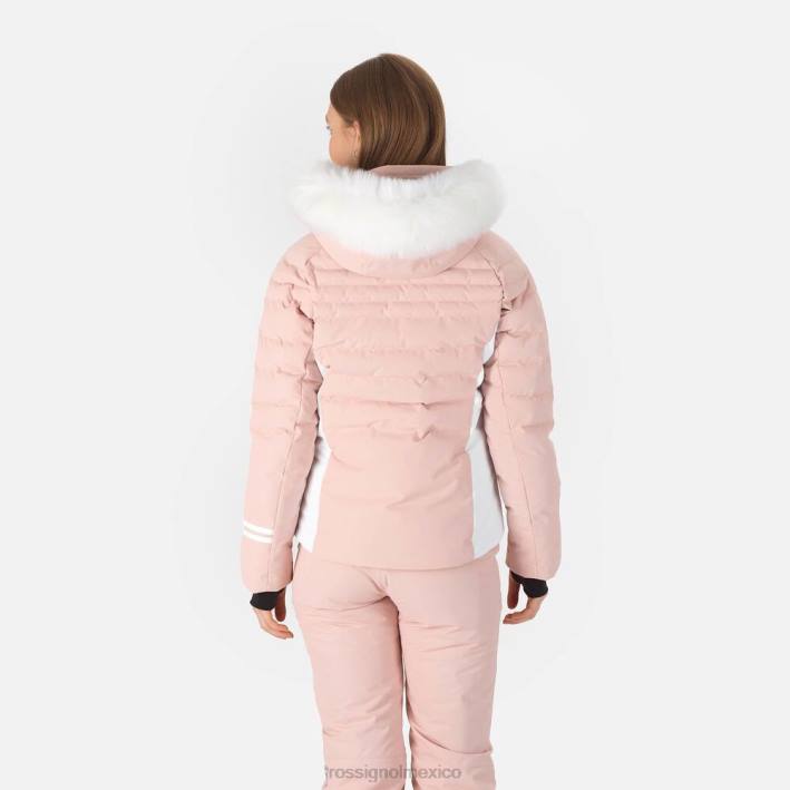 mujer Rossignol chaqueta de esquí rápida HPXL1113 tapas rosa empolvado