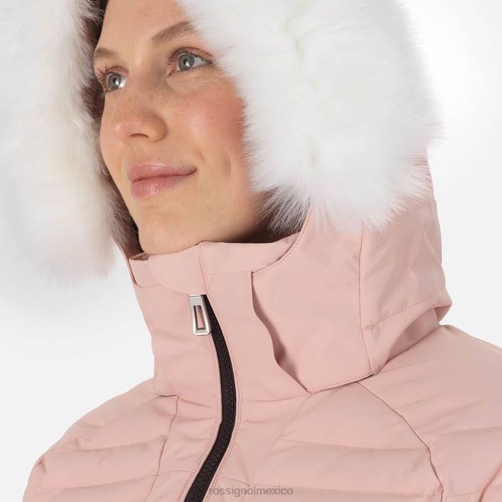 mujer Rossignol chaqueta de esquí rápida HPXL1113 tapas rosa empolvado