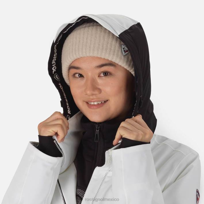 mujer Rossignol reaccionar chaqueta de esquí de merino HPXL1060 tapas blanco