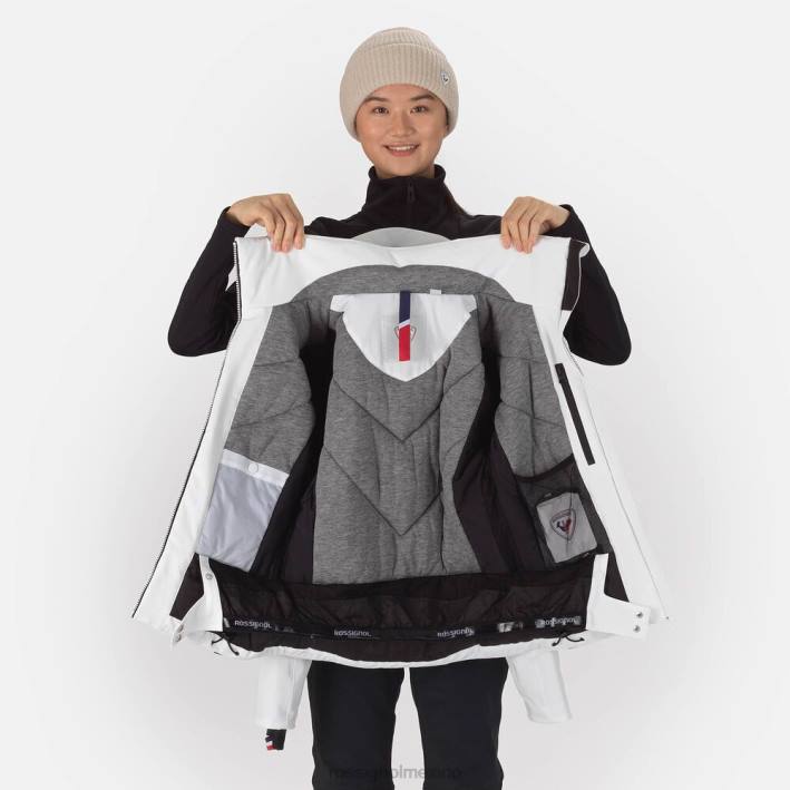 mujer Rossignol reaccionar chaqueta de esquí de merino HPXL1060 tapas blanco