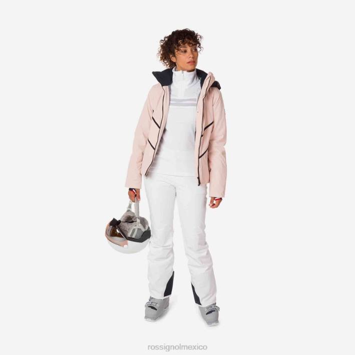 mujer Rossignol reaccionar chaqueta de esquí de merino HPXL1081 tapas rosa empolvado