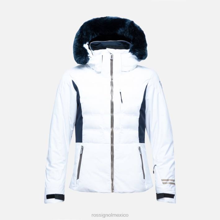 mujer Rossignol salir de la chaqueta de esquí HPXL793 tapas blanco