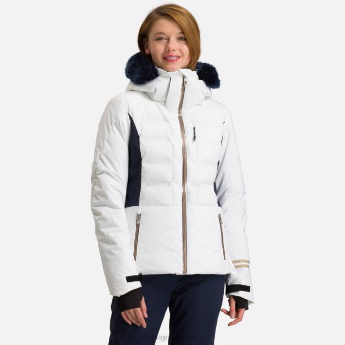 mujer Rossignol salir de la chaqueta de esquí HPXL793 tapas blanco
